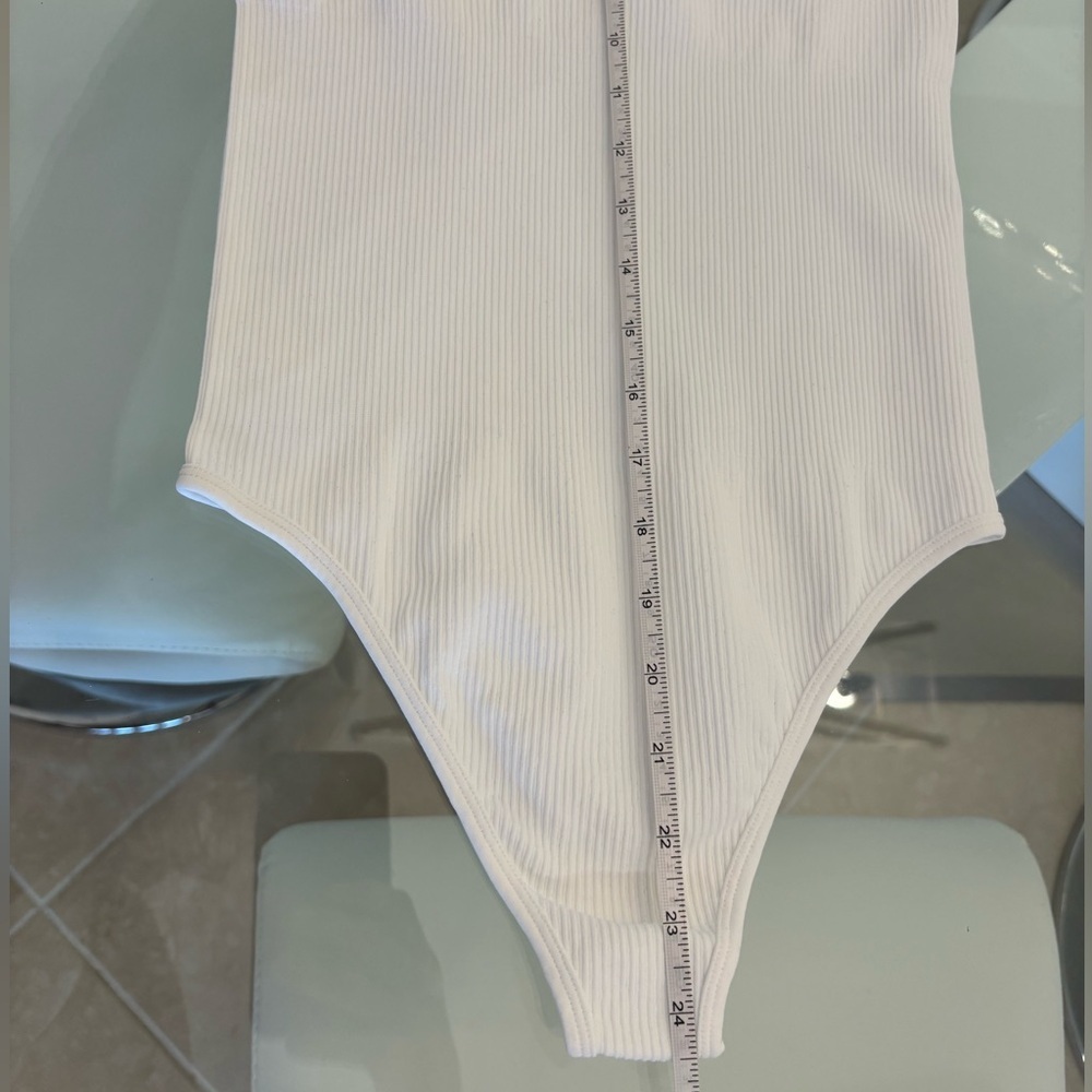 White Ribbed Kids One Piece - Picture 5 of 5
